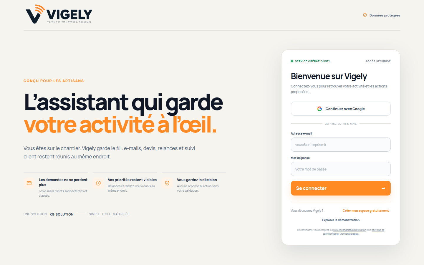 Vigely : clients, devis et factures dans une même application